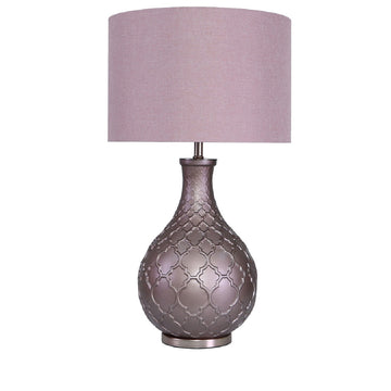 Matte Rose Gold Finish Base Table Lamp with Pink Shade