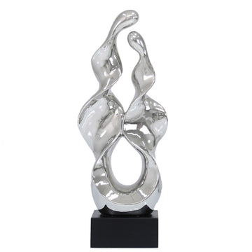69cm Silver Sculpture On Black Stand
