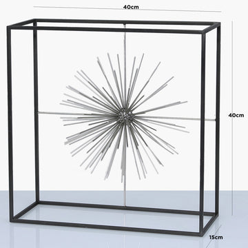 40cm Black and Silver Starburst Centrepiece Display