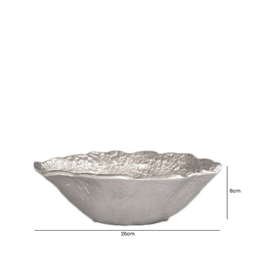 25cm Medium Nickel Finish Dish Table Centre Piece Display