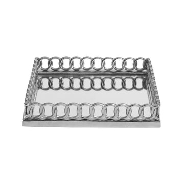 35cm Chrome Chain Link Chrome and Mirror Tray