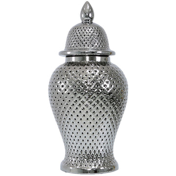 86cm Silver Ceramic Ginger Jar