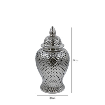 61cm Ginger Jar Silver