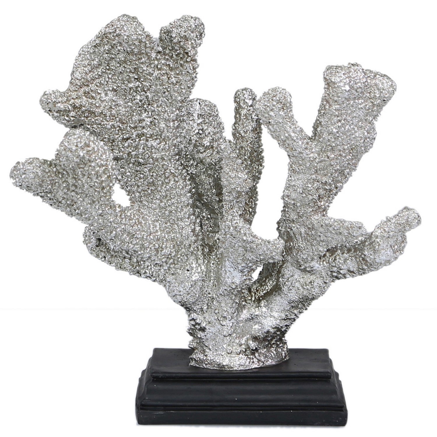 25cm Silver Finish Resin Coral Figurine