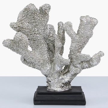 25cm Silver Finish Resin Coral Figurine