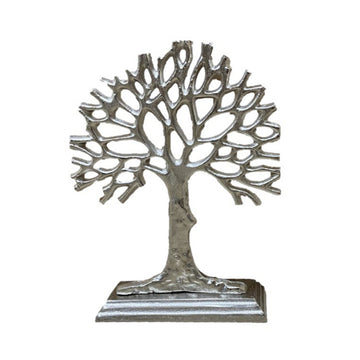 34cm Nickel Finish Metal Tree Sculpture