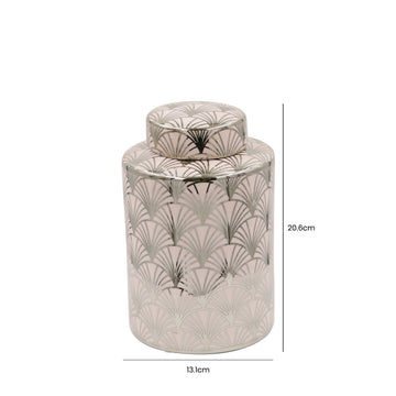 20.6cm Pink & Silver Gingko Ginger Jar