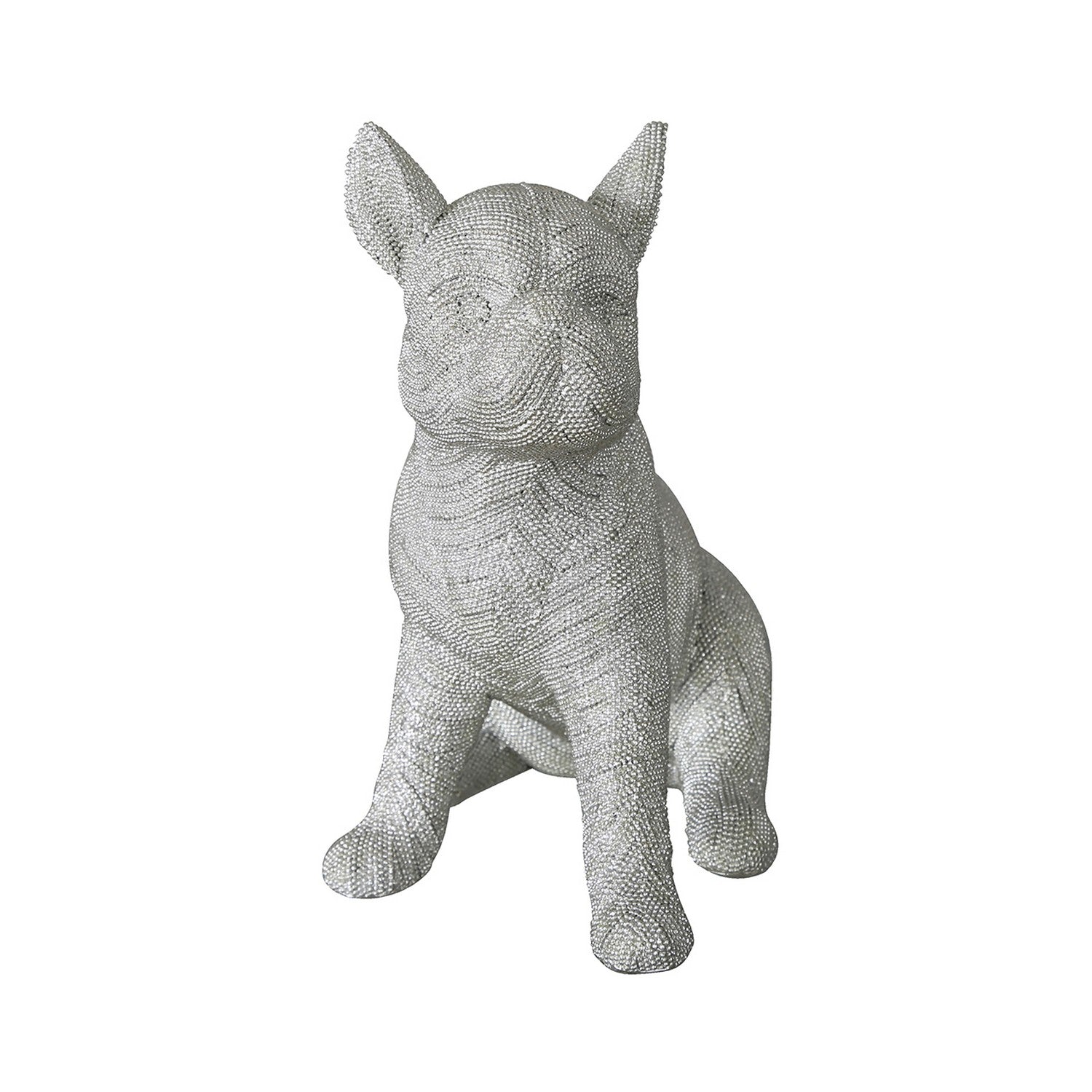 Silver Glitz Sitting French Bulldog Figurine