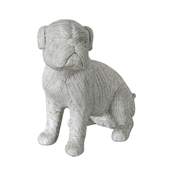 Silver Glitz Bulldog Figurine