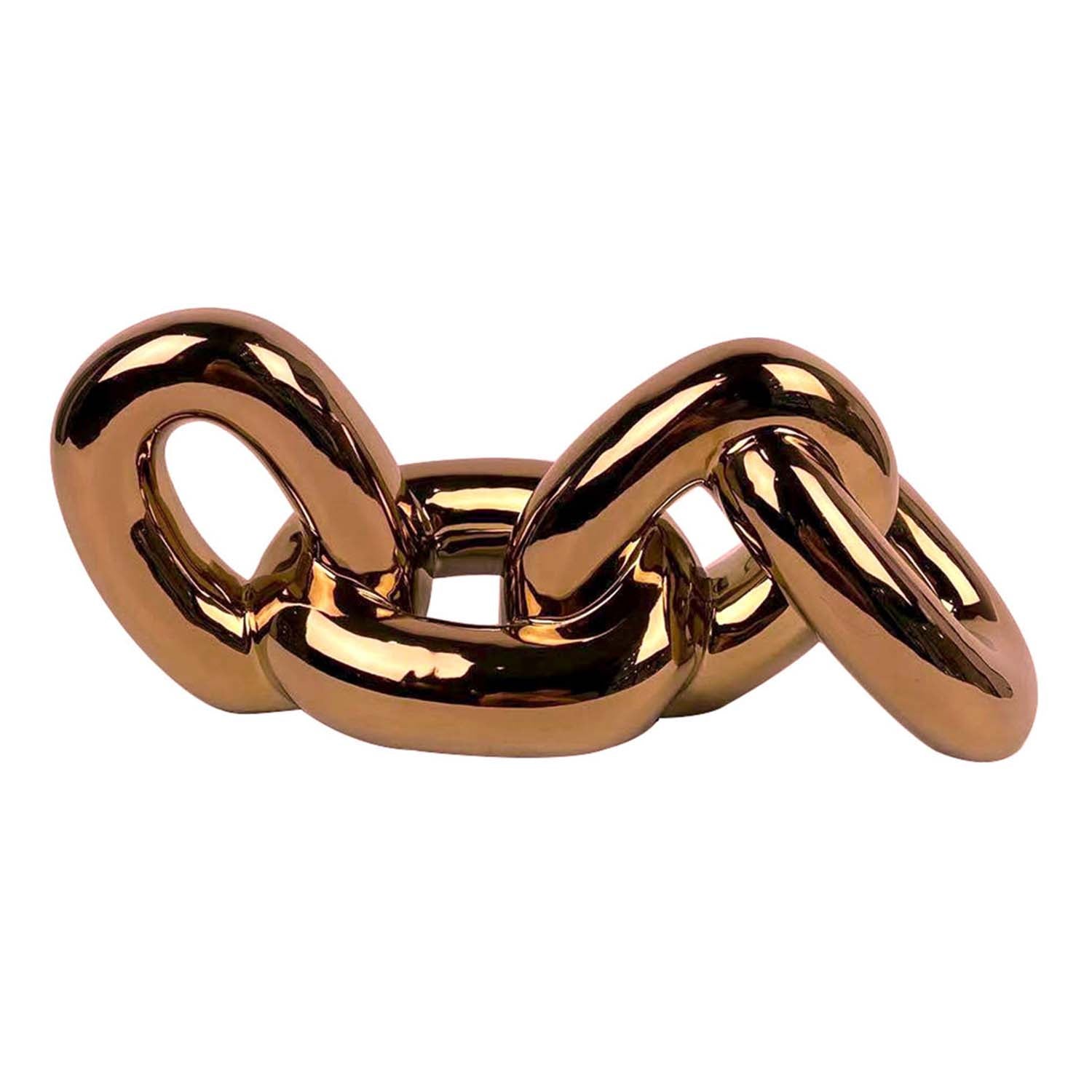 17cm Copper Ceramic 4 Chains Sculpture