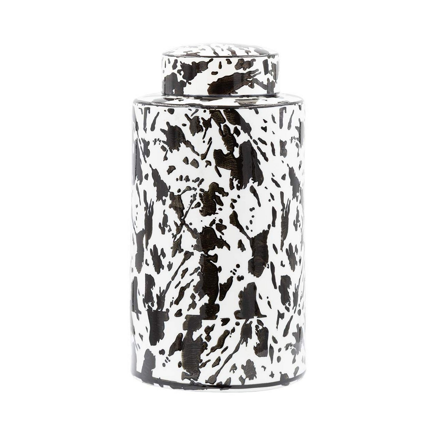 30cm Black & White Abstract Ginger Jar