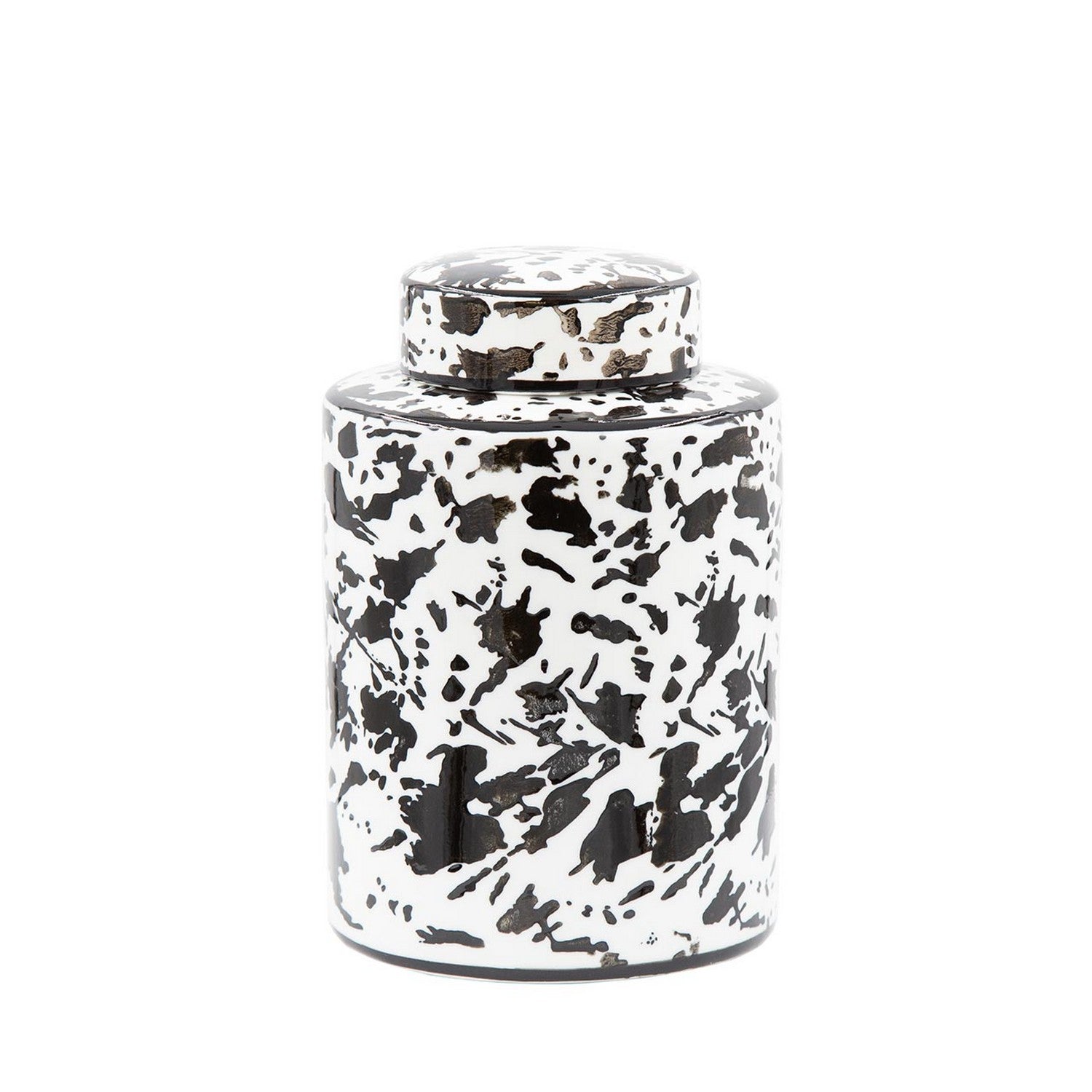 20cm Black & White Abstract Ginger Jar