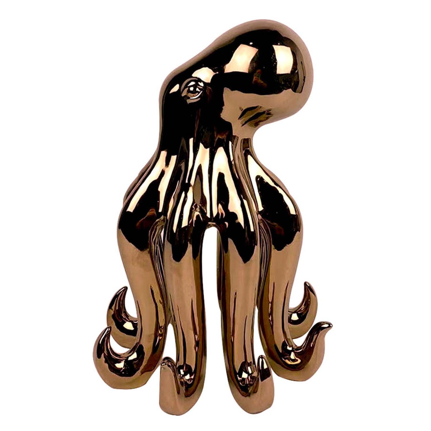 30.5cm Medium Copper Ceramic Octopus Ornament