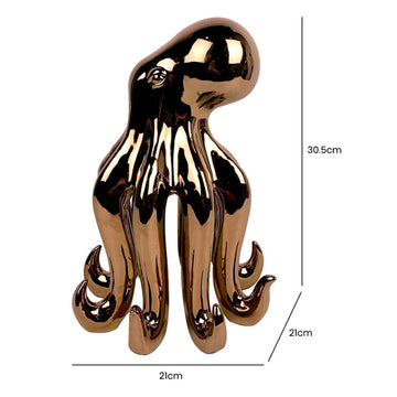 30.5cm Medium Copper Ceramic Octopus Ornament