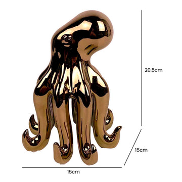 20.5cm Small Copper Ceramic Octopus Ornament