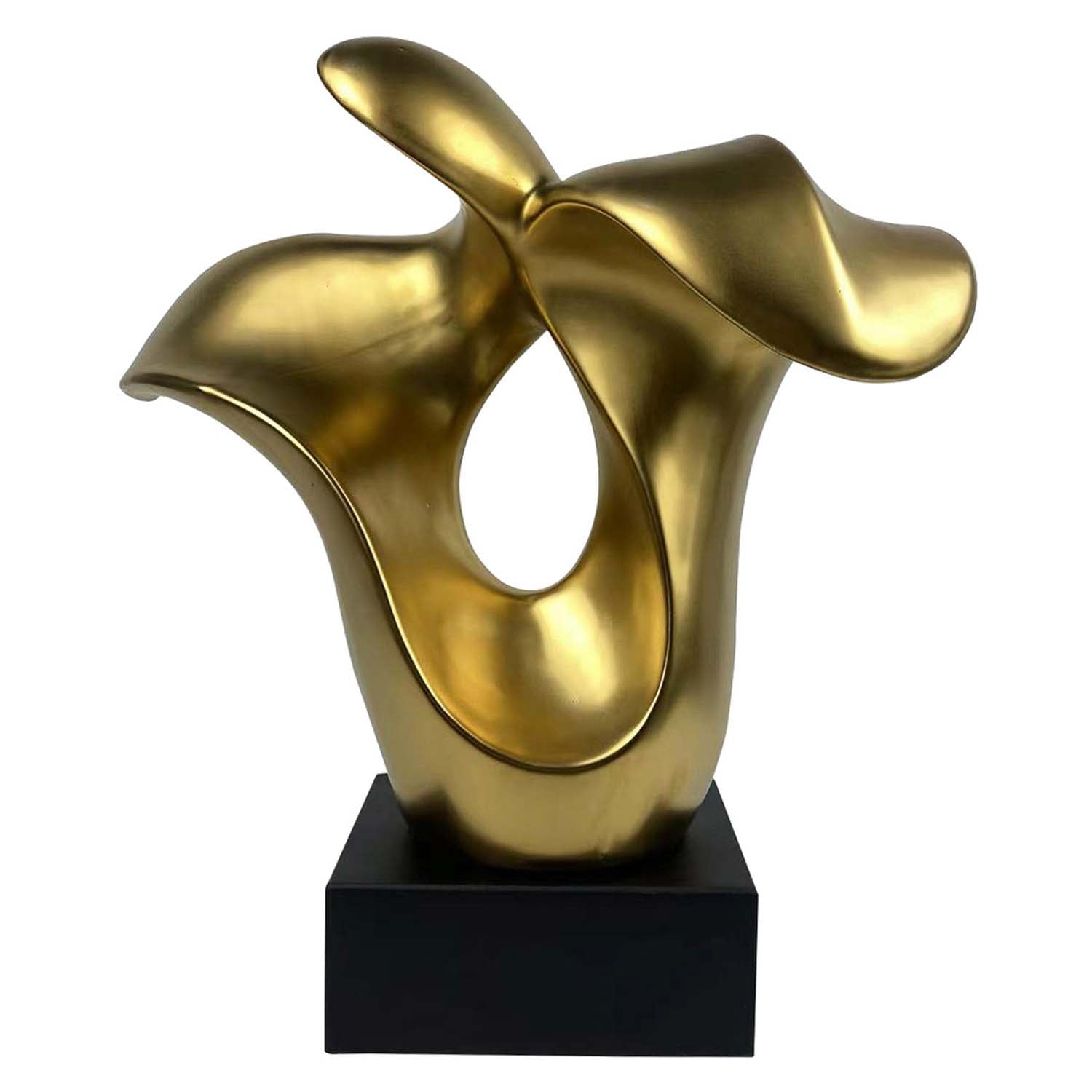 48.5cm Matte Gold Ceramic Abstract Sculpture