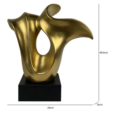 48.5cm Matte Gold Ceramic Abstract Sculpture