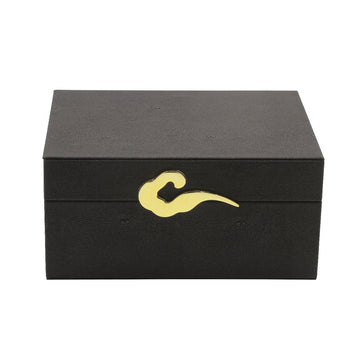 2PC Matte Black Faux Leather Jewellery Boxes