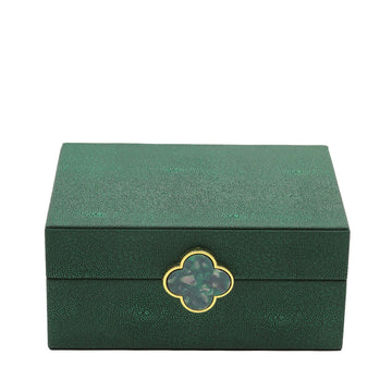 2PC Green Faux Leather Jewellery Boxes