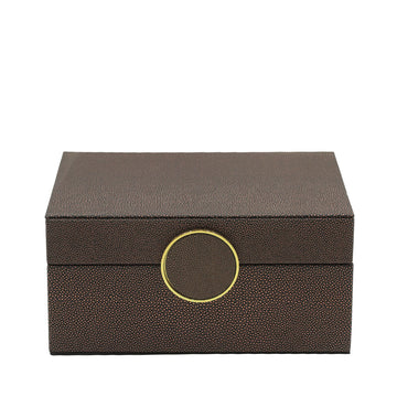 2PC Black & Copper Faux Leather Jewellery Boxes