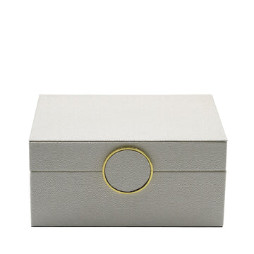 2PC White Faux Leather Jewellery Boxes