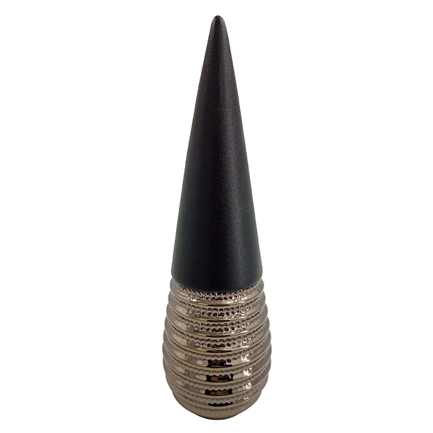 40cm Black Textured Bronze Ceramic Cone Ornament