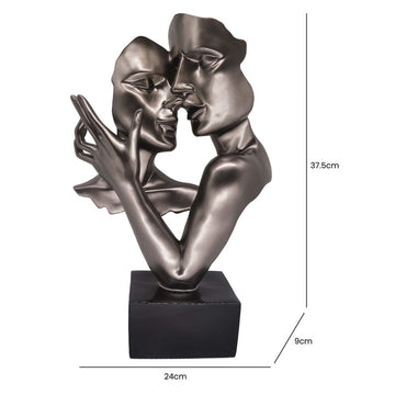 37.5cm Bronze Polyresin Couple Sculpture