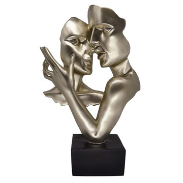 37.5cm Gold Polyresin Couple Sculpture