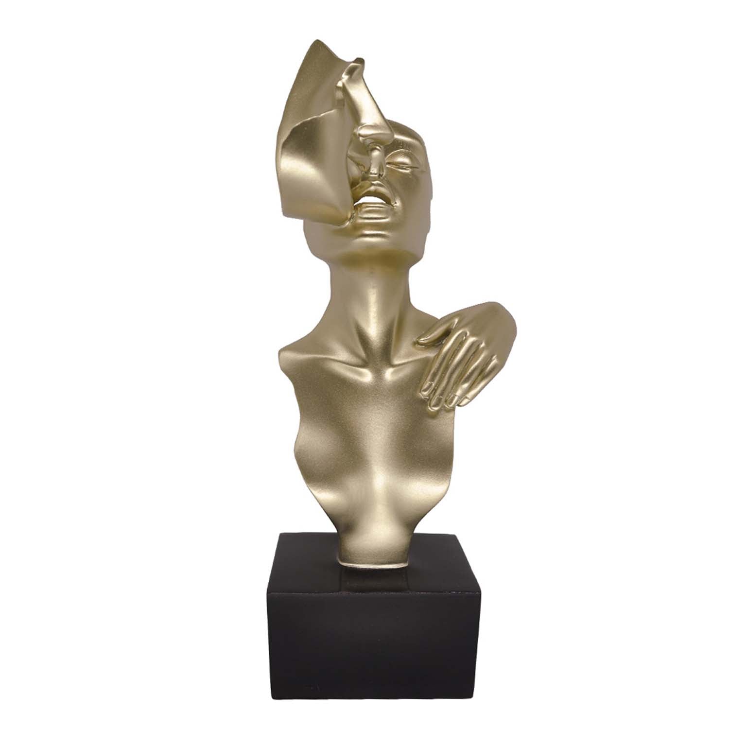 38cm Gold Polyresin Couple Sculpture