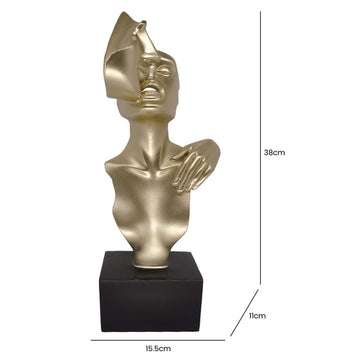 38cm Gold Polyresin Couple Sculpture