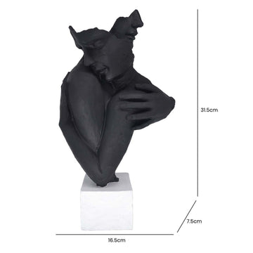 31.5cm Black Polyresin Hugging Couple Sculpture