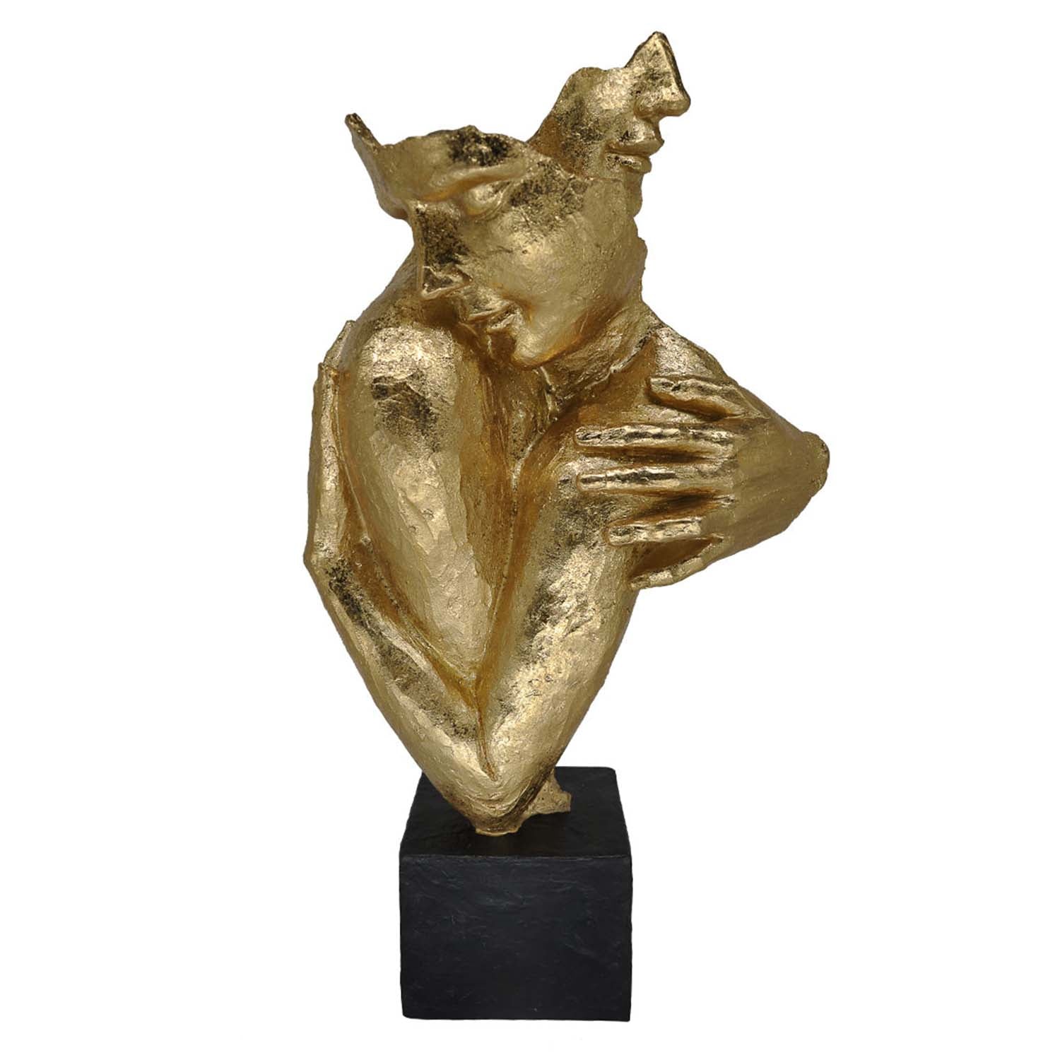 31.5cm Gold Polyresin Hugging Couple Sculpture