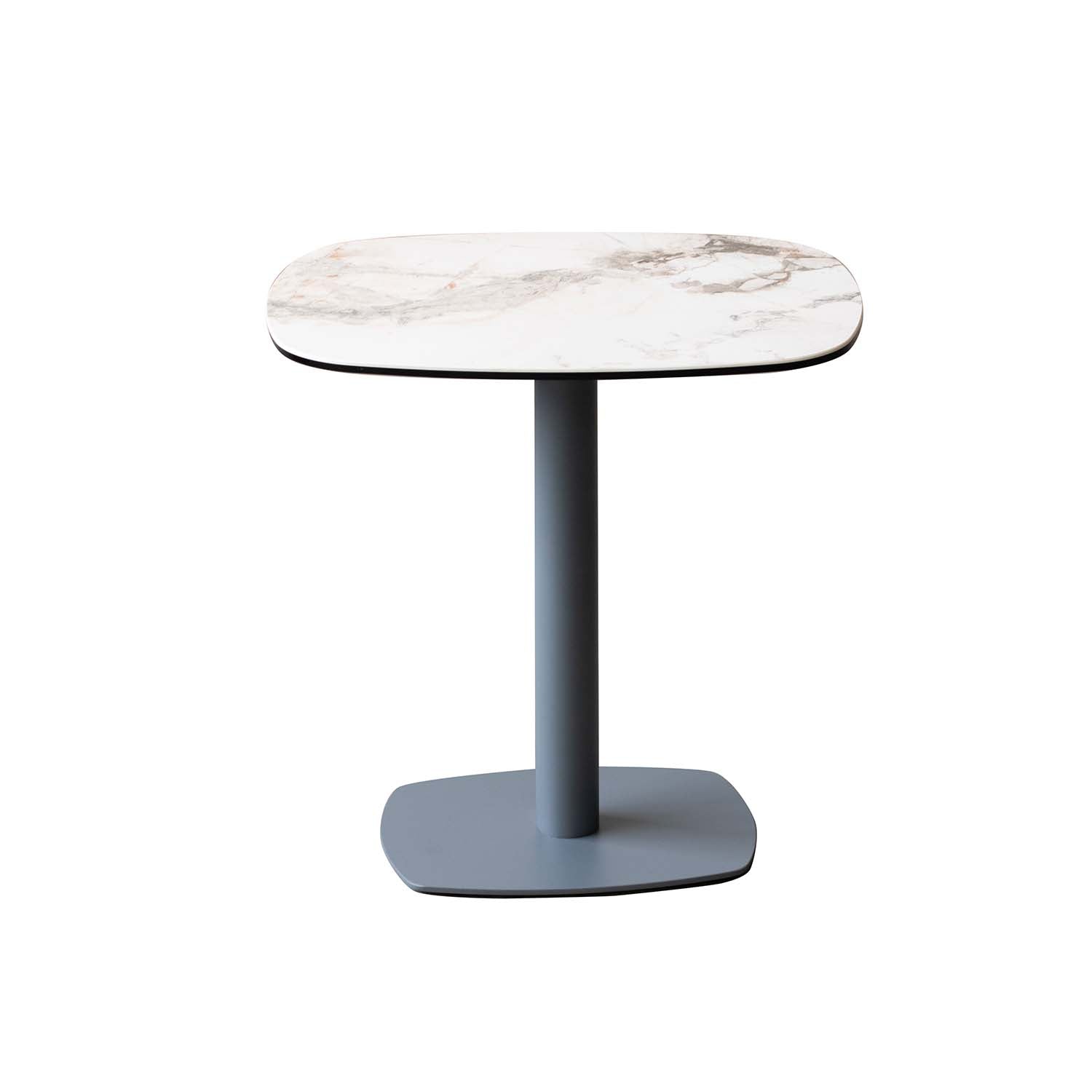 Ceramic Glass Top Marble Effect Grey Metal Frame Side Table