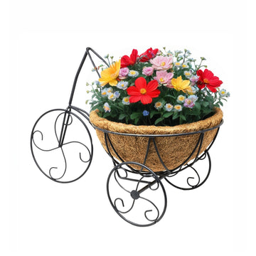 Vintage Metal Tricycle With Coco Liner Planter
