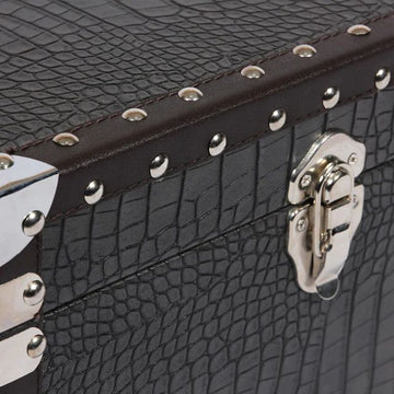 Small Matte Black Faux Leather Jewellery Box