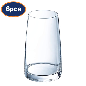 6Pcs 450ml Clear Round Highball Drinking  Glasses Set