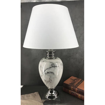 54cm White Fabric Shade Table Lamp