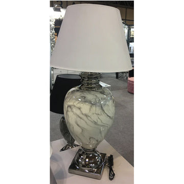 54cm White Fabric Shade Table Lamp