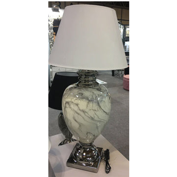 70cm White Fabric Shade Table Lamp