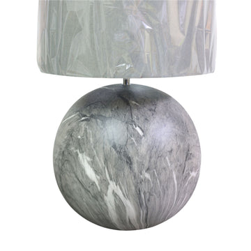 Large Grey Ceramic Table Lamp with Matching Shade