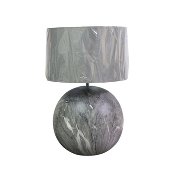 Large Grey Ceramic Table Lamp with Matching Shade