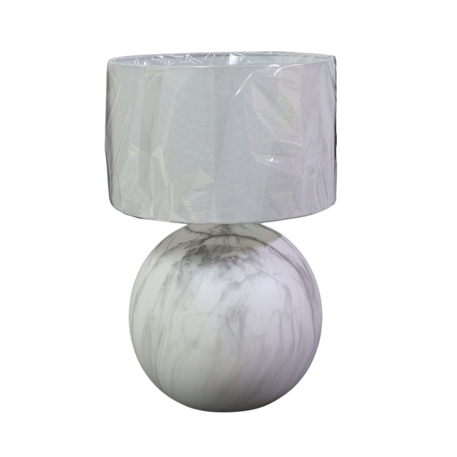 Large White Ceramic Table Lamp with Matching Shade