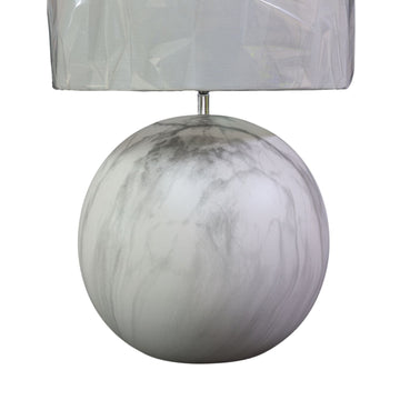 Large White Ceramic Table Lamp with Matching Shade