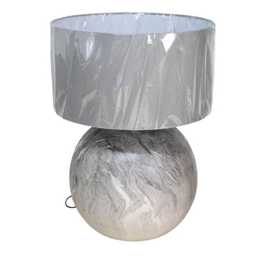 Medium Black Ceramic Table Lamp w/ Matching Shade