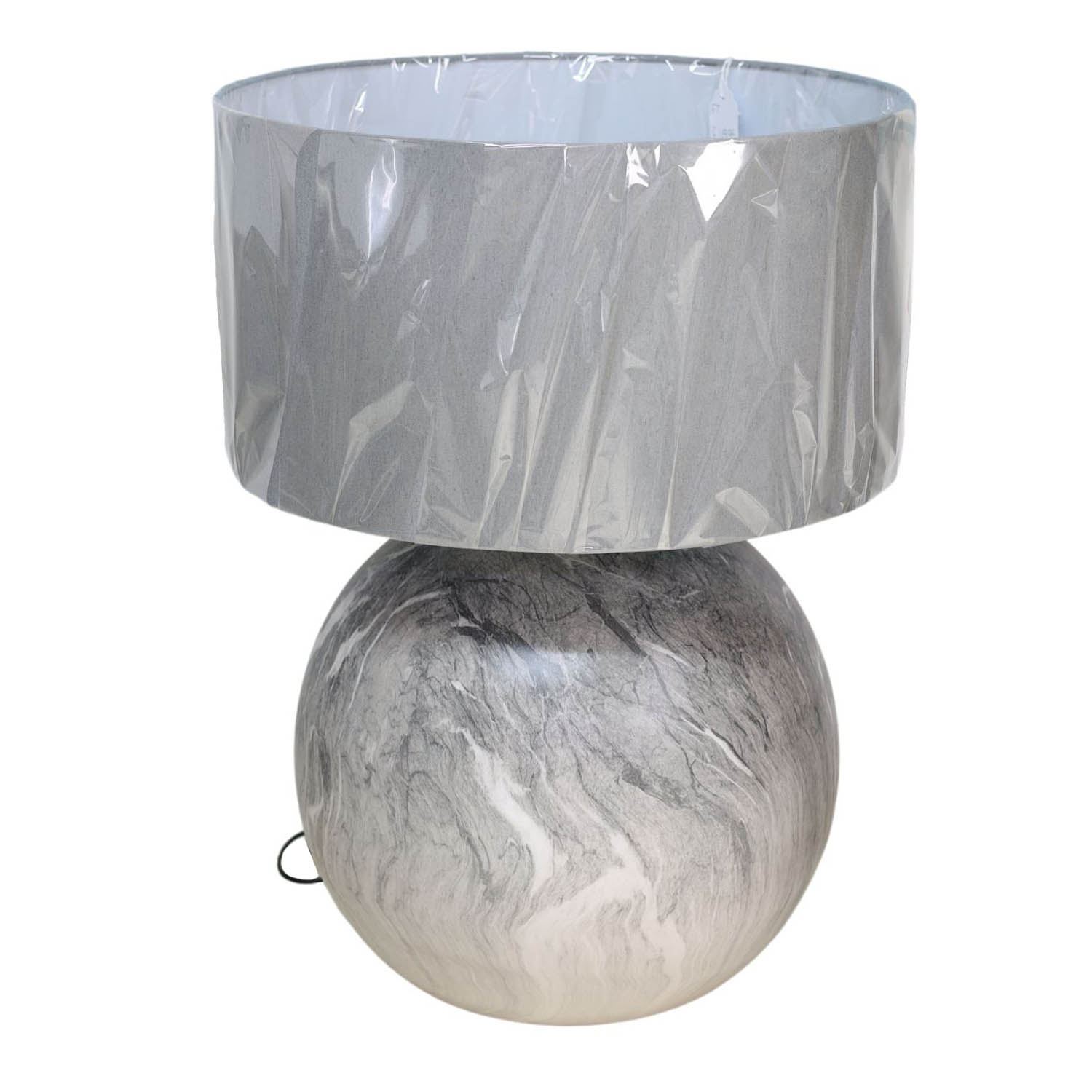 Medium Grey Ceramic Table Lamp with Matching Shade