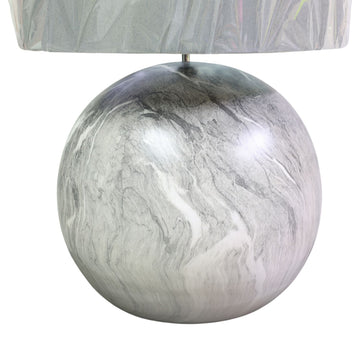 Medium Grey Ceramic Table Lamp with Matching Shade