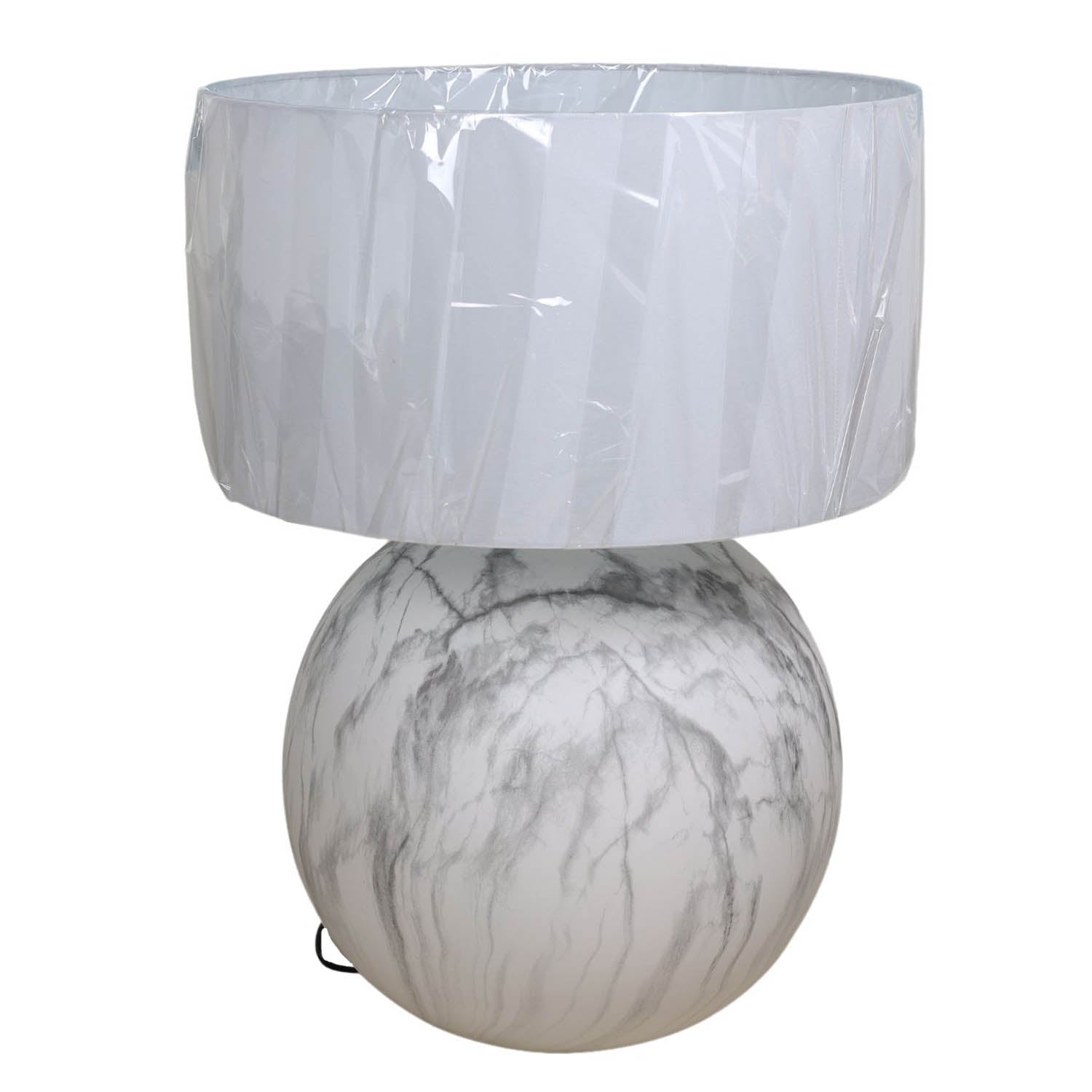 Medium White Ceramic Table Lamp w/ Matching Shade
