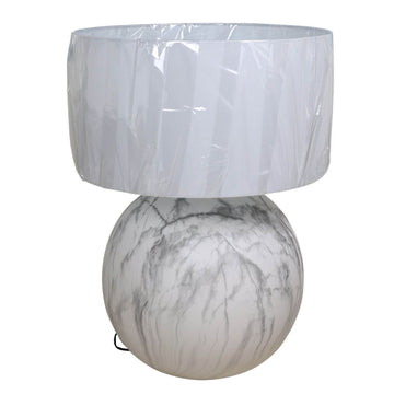 Medium White Ceramic Table Lamp w/ Matching Shade
