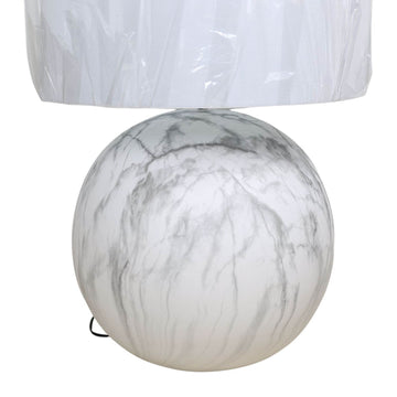 Medium White Ceramic Table Lamp w/ Matching Shade