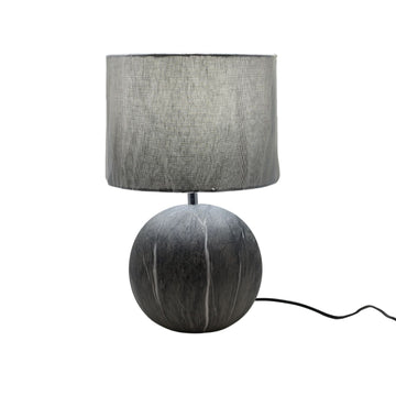 Small Grey Ceramic Table Lamp with Matching Shade